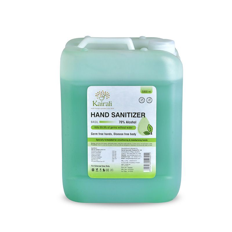 Alcohol Based Basil Hand Sanitizer Gel 5 Litre Pack Online on